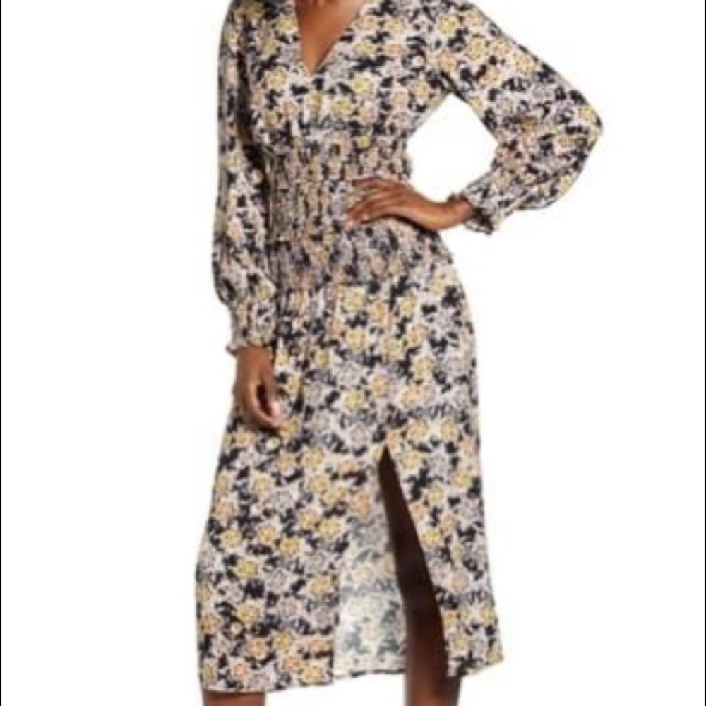 HP 🎉 NWT AFRM Gold Bouquet Dress- Size XS
